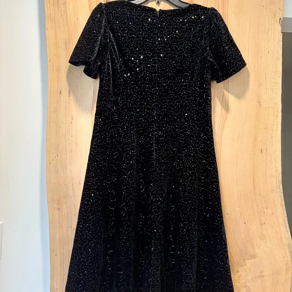 NWT Talbots RSVP VELVET SEQUINED FIT & FLARE DRESS 6P